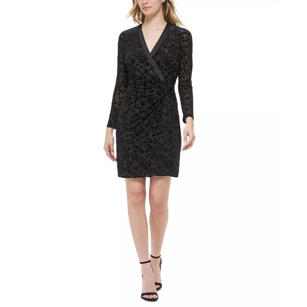 Tommy Hilfiger Womens Velvet Burnout Animal Print Dress Size 16
